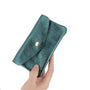 Vue 3 du Porte-monnaie cartes femme cuir irisé 051 Bleu Canard par Made in Italy.
