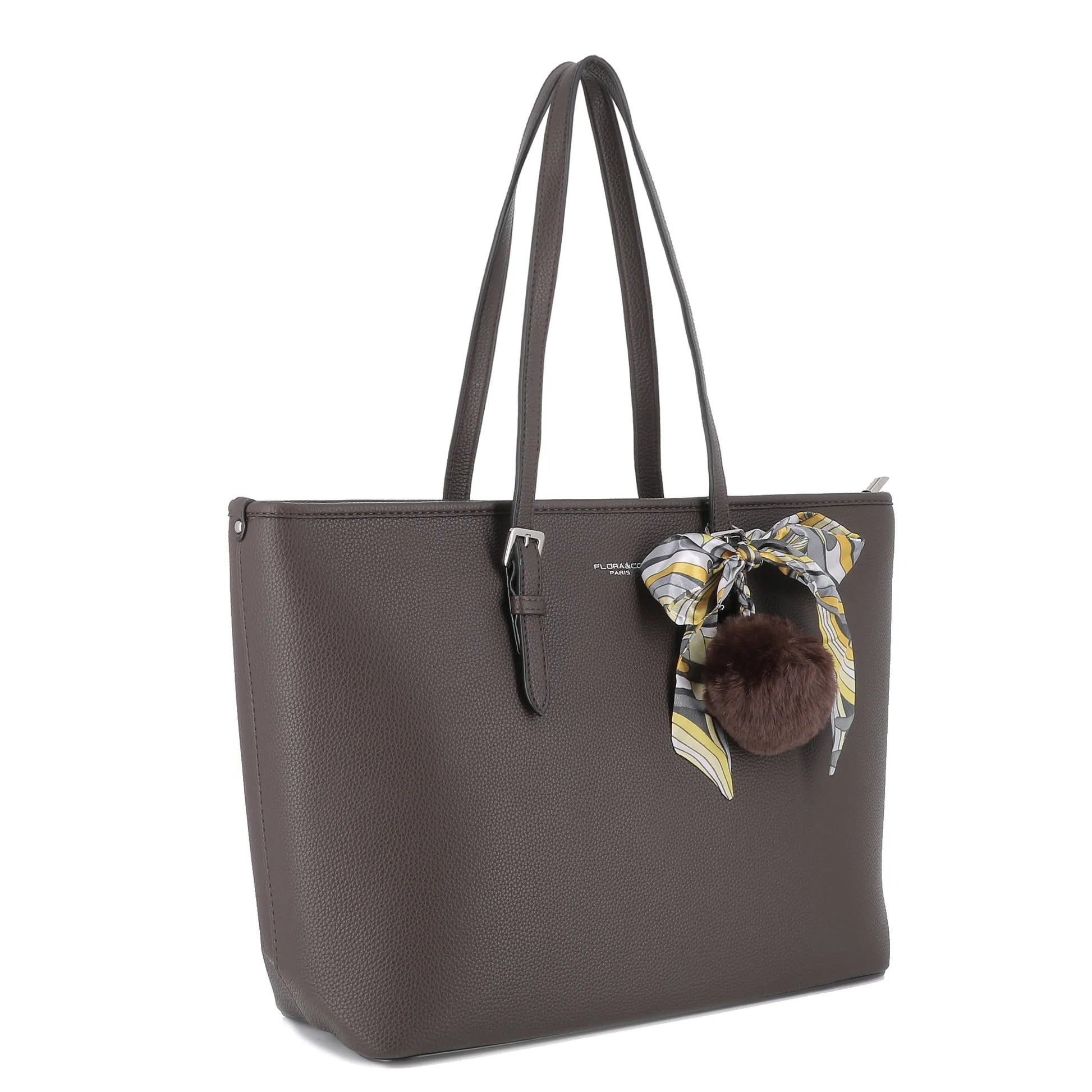 Sac à Main Femme Pompon Foulard Chocolat