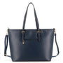 Vue 3 du Grand sac à main cours femme bleu marine en cuir synthétique par Flora & co.