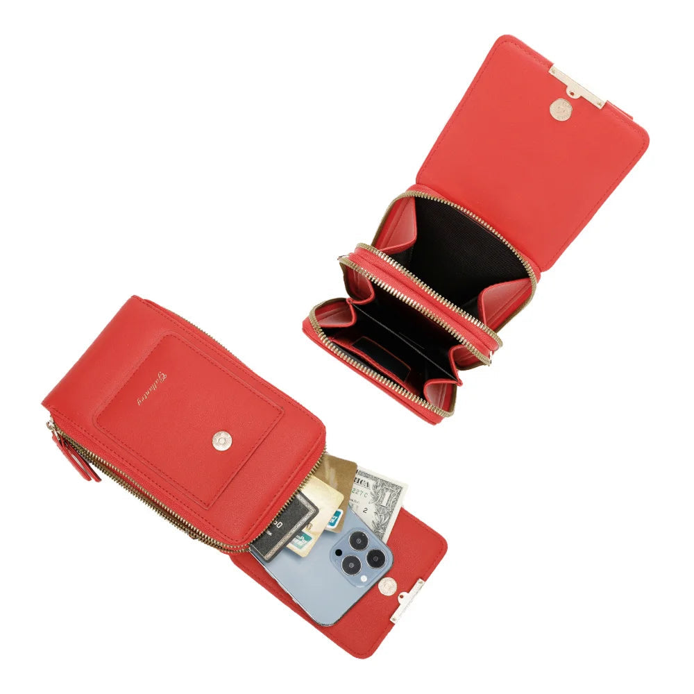 Pochette bandoulière femme smartphone rouge Gallantry
