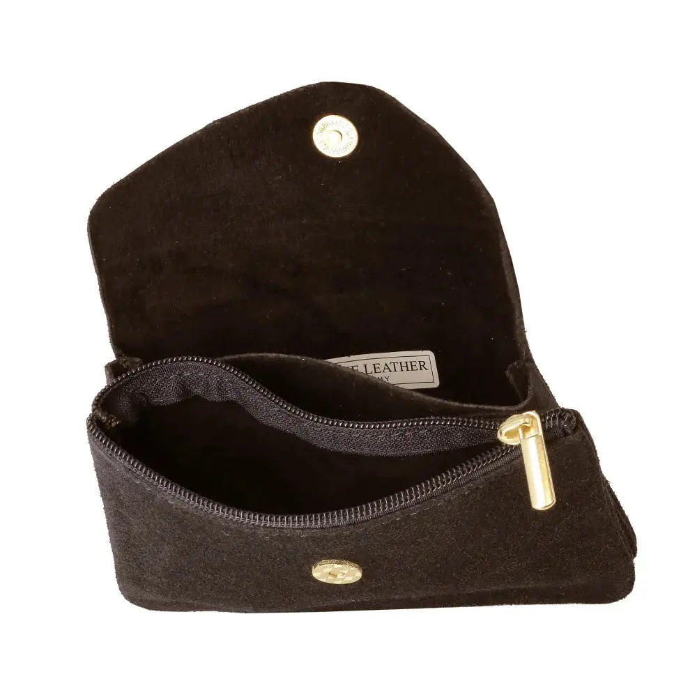 Porte-monnaie portefeuille mi-long suède Chocolat other image 4