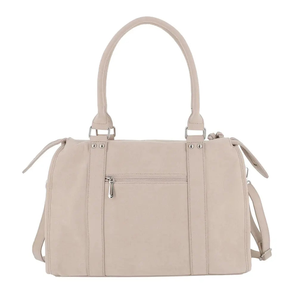 Grand sac cabas bowling effet daim Beige other image 4