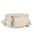 Flora & co Sac banane femme similicuir grainé ivoire