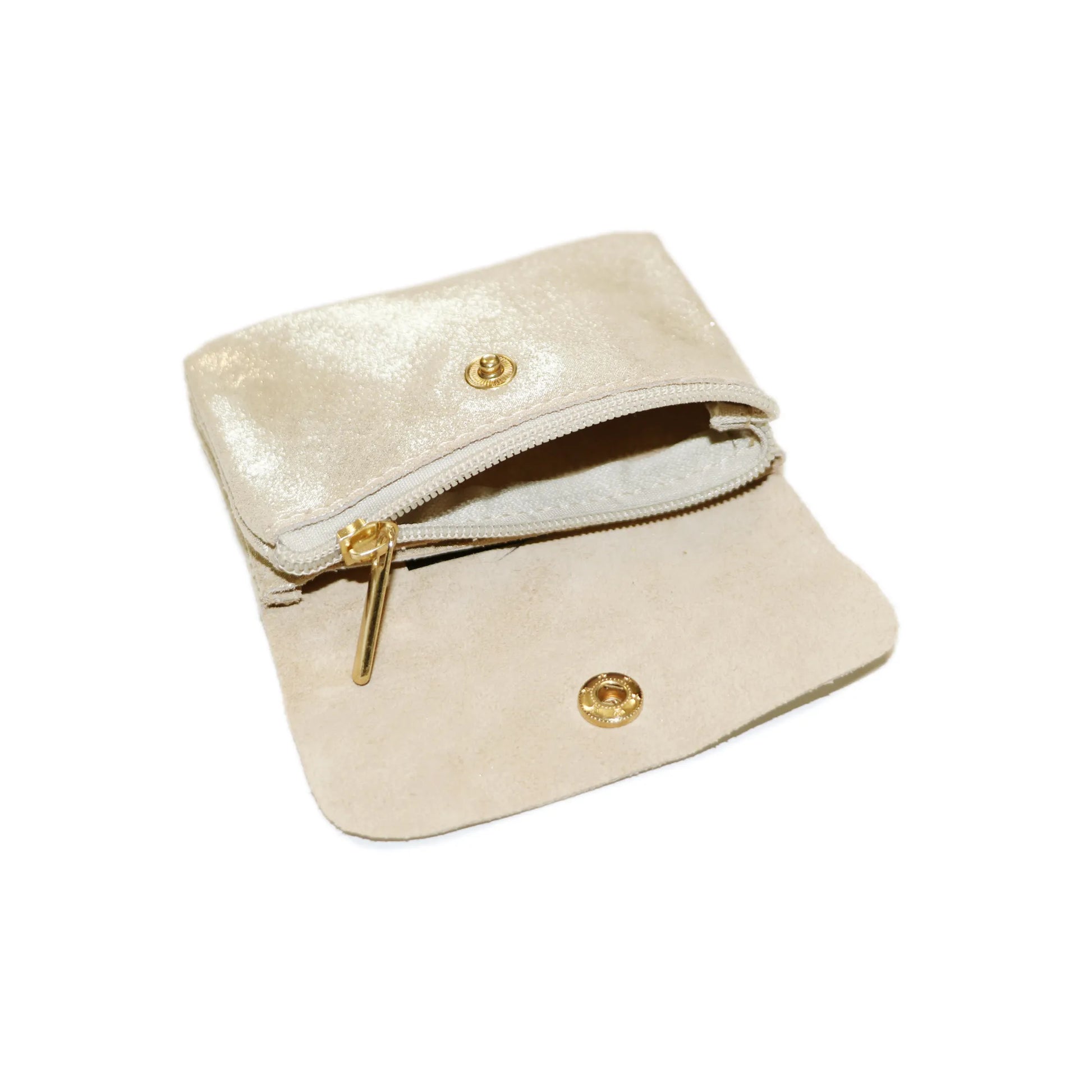 Porte-monnaie femme cuir daim irisé 044 beige - Crocochic