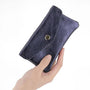 Vue 3 du Porte-monnaie cartes femme cuir irisé 051 bleu marine par Made in Italy.