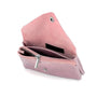 Portefeuille pochette passeport cuir irisé Rose - Crocochic