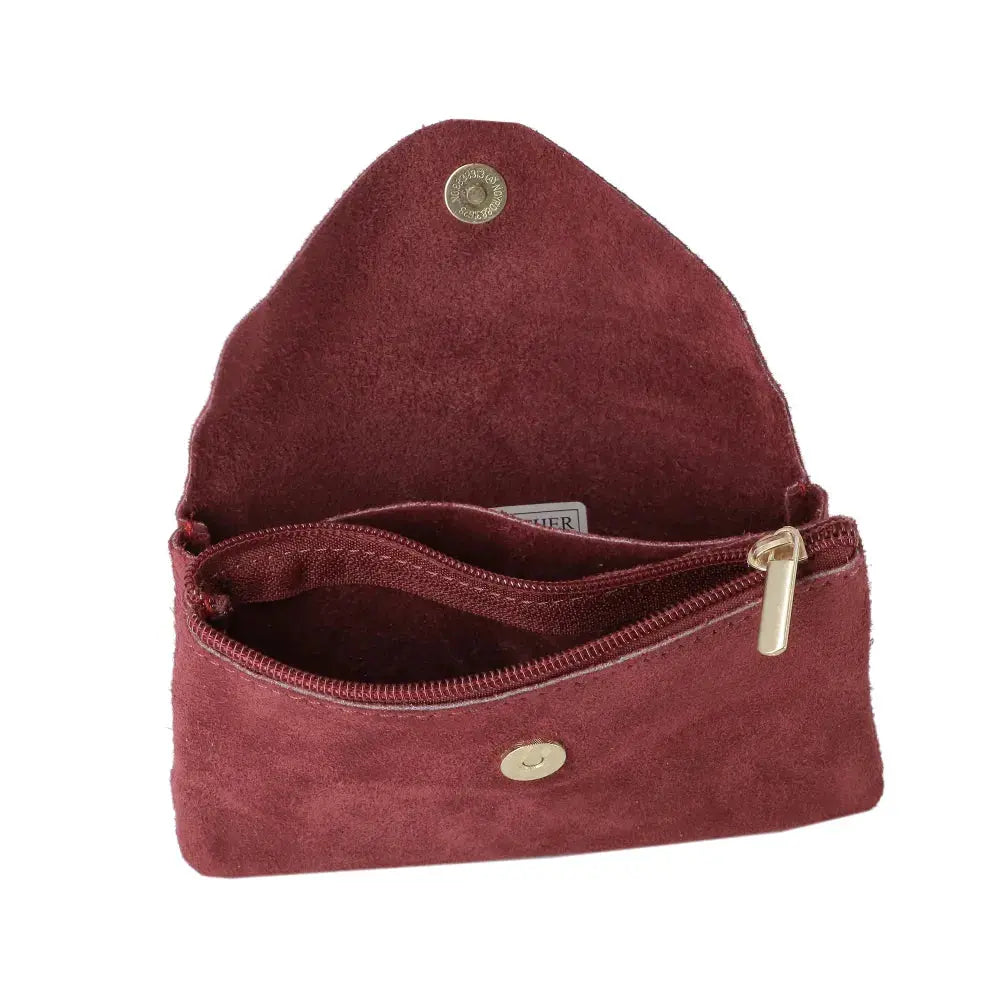 Grand portefeuille cuir suède compatible passeport Bordeaux other image 4