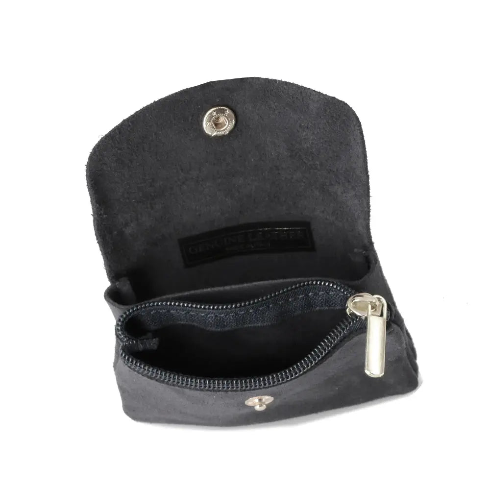 Petit porte-monnaie cartes cuir suède Noir other image 4