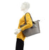 Gallantry Sac cabas femme a4 pompon fourlard gris foncé
