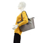 Sac cabas femme similicuir fourlard gris foncé - vue 4 | Gallantry
