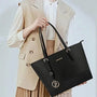 Gallantry Sac cabas femme bicolore saffiano noir