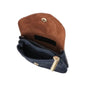 Vue 3 du Porte-monnaie femme suédé irisé léopard Bleu Marine en cuir par Made in Italy.