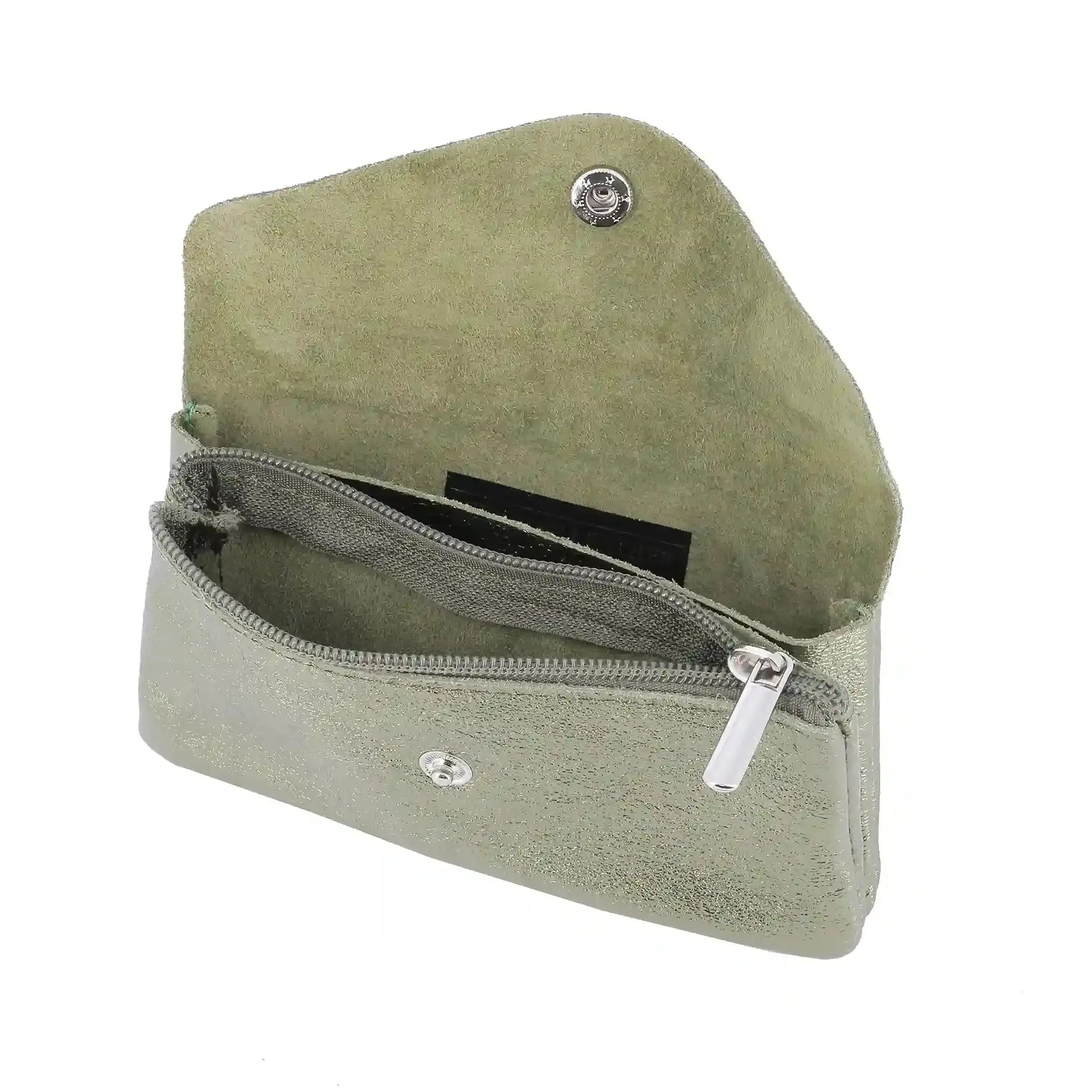 Portefeuille pochette passeport cuir isiré Olive other image 4