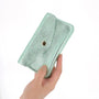 Vue 3 du Porte-monnaie cartes femme cuir irisé 051 Vert Clair par Made in Italy.