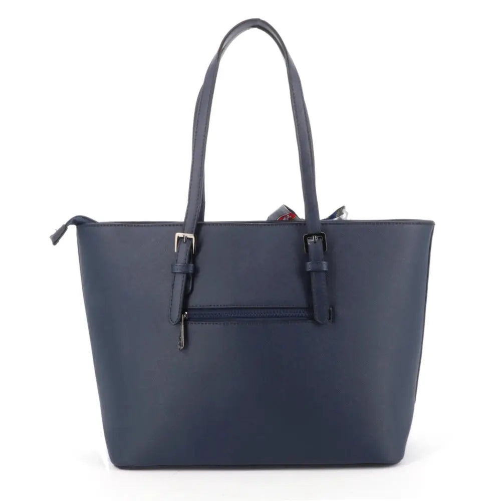 Gallantry Sac cabas femme a4 pompon forulard bleu marine