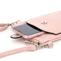 Vue 4 du Pochette bandoulière téléphone femme rose en cuir synthétique par Flora & co.