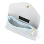Portefeuille mi-long cuir suédé grainé 05C Bleu Clair - Crocochic