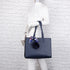 Gallantry Sac cabas femme pompon fourrure a4 bleu