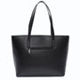 Vue 3 du Grand sac à main femme format a4 noir en cuir synthétique par Gallantry.