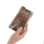 Vue 3 du Porte-monnaie long suédé irisé baroque 05A Camel en cuir par Made in Italy.