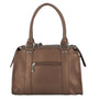 Vue 3 du Grand sac à main bowling grainé marron VORTEX en cuir synthétique par Flora & co.