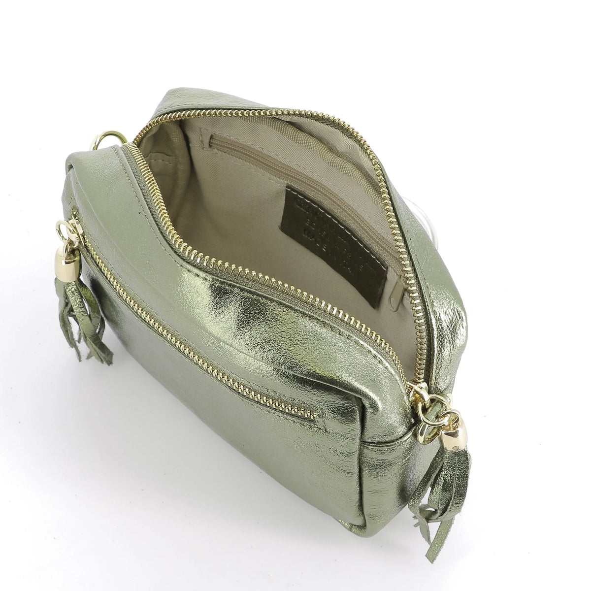 Sac bandoulière femme cuir marron olive élégant et tendance.