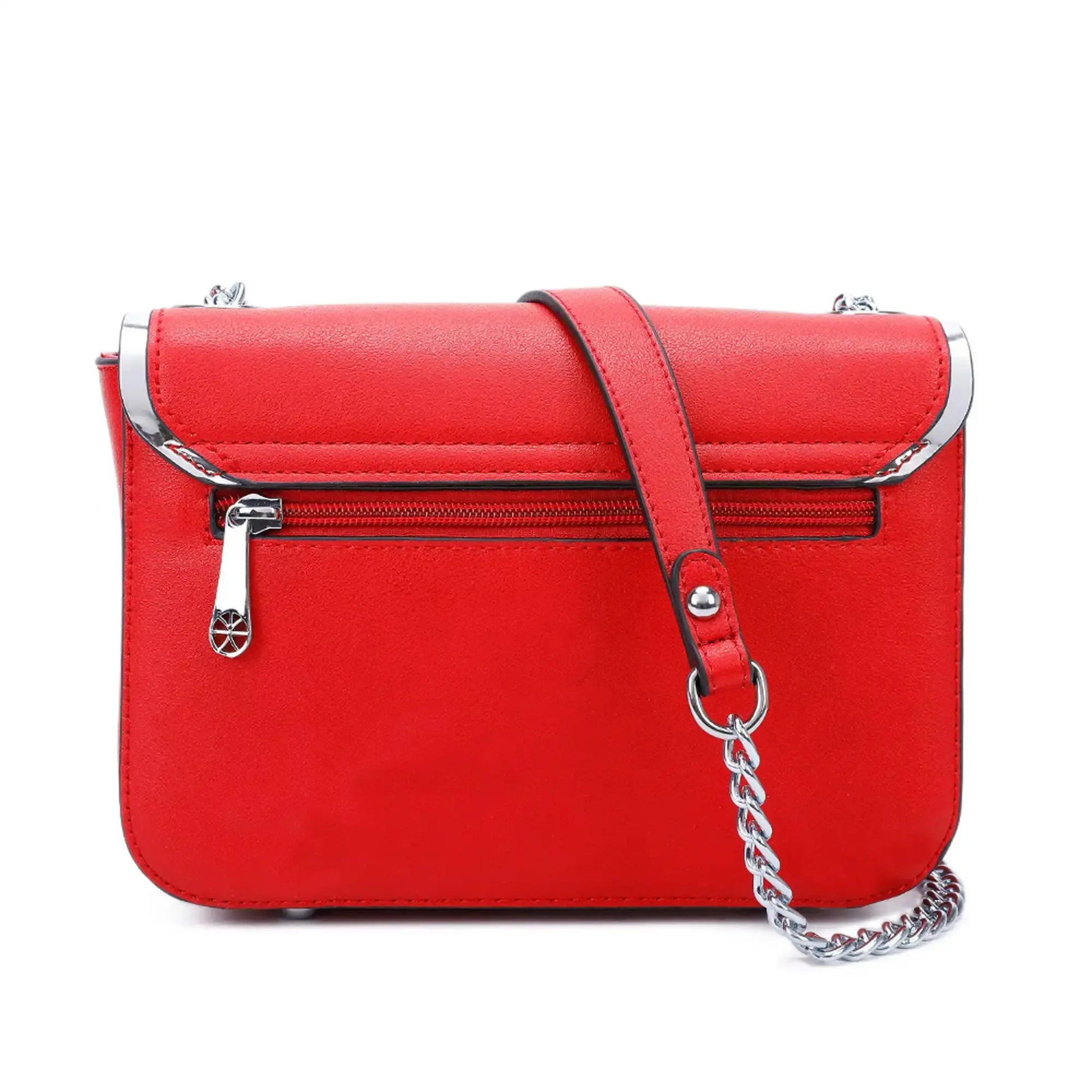Gallantry Sac bandoulière chaîne femme rigide rouge