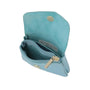 Vue 3 du Porte-monnaie femme cuir italien irisé 041 Turquoise par Made in Italy.