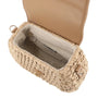 Sac bandoulière en paille à rabat Camel Flora & co