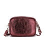 Sac bandoulière femme cuir irisé bordeaux élégant tendance