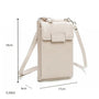 Vue 2 du Pochette téléphone plate tout-en-un femme beige en cuir synthétique par Gallantry.