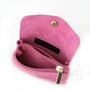 Vue 3 du Porte-Monnaie Cuir Suédé Grainé 041C Fuchsia par Made in Italy.