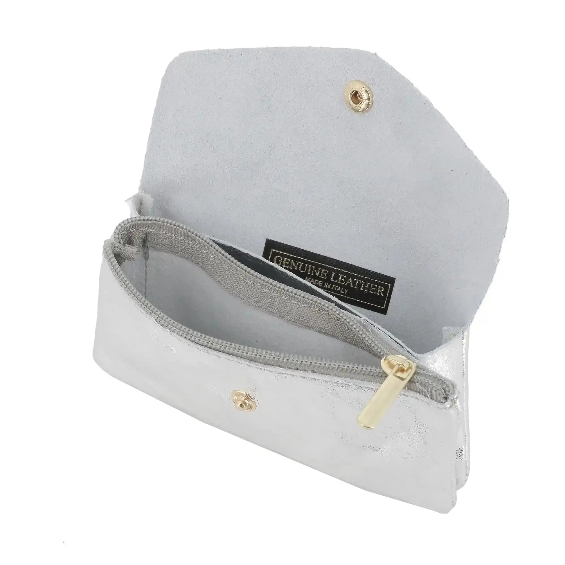 Portefeuille pochette passeport cuir isiré Argent other image 4