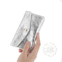 Vue 3 du Porte-monnaie cartes femme cuir irisé 051 Argent par Made in Italy.