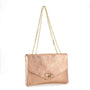 Made in Italy Sac bandoulière chaîne cuir femme irisé rose