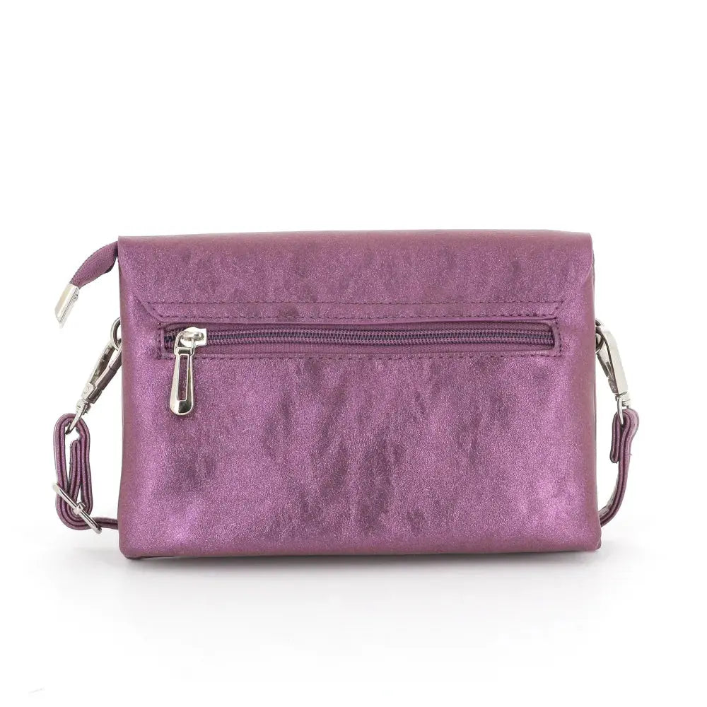 Sac bandoulière femme irisé rabat violet