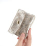 Porte-monnaie suédé métallisé baroque 041A Taupe - Crocochic