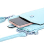 Vue 4 du Pochette bandoulière téléphone femme bleu clair en cuir synthétique par Flora & co.