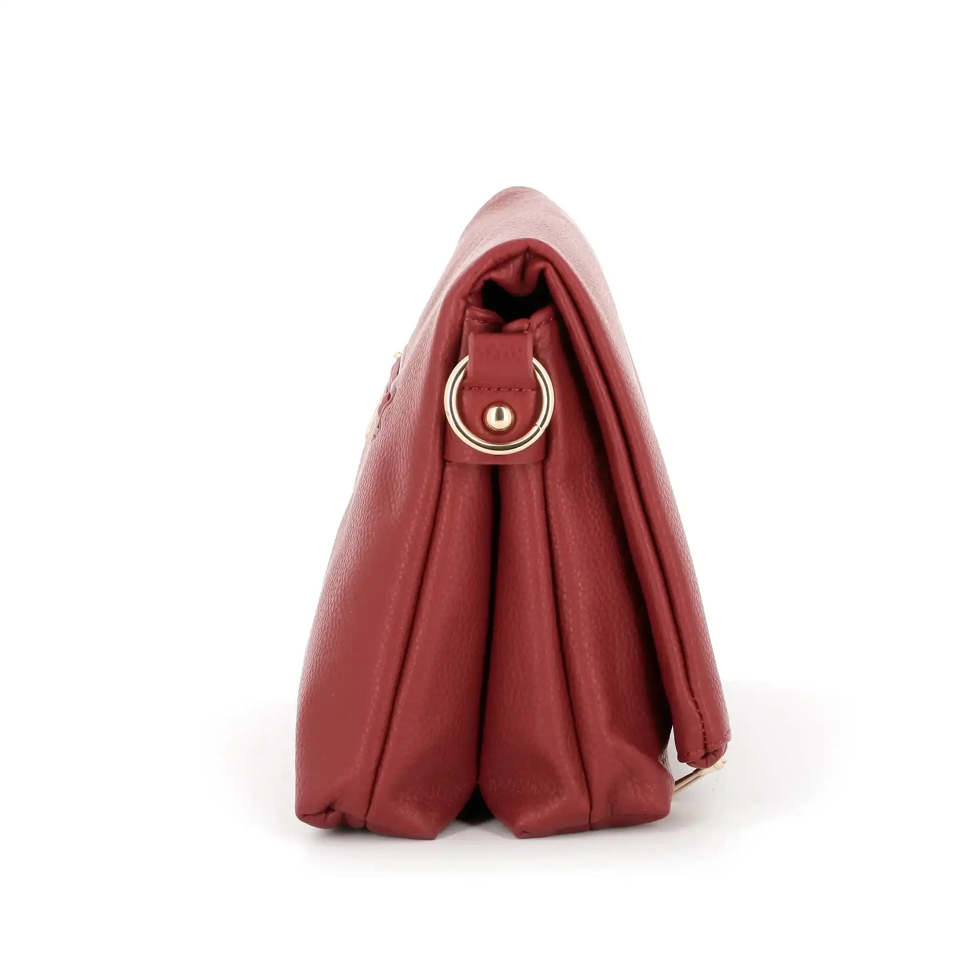 Flora & co Sac bandoulière large multipoches rouge foncé