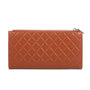 Gallantry Portefeuille longue tri-pli pu cuir matelassé camel