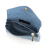Portefeuille mi-long cuir suédé grainé 05C Bleu Marine - Crocochic
