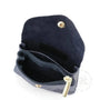 Vue 3 du Porte-Monnaie Cuir Suédé Grainé 041C Bleu Marine par Made in Italy.