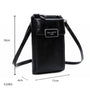 Vue 2 du Pochette téléphone plate tout-en-un femme noir en cuir synthétique par Gallantry.
