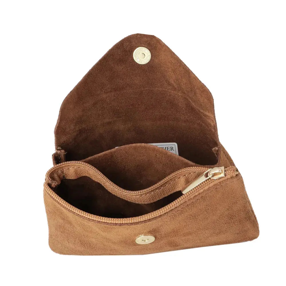 Grand portefeuille cuir suède compatible passeport Marron other image 4