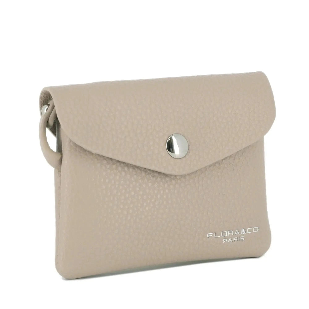 Flora & co Porte-monnaie cartes femme crochet beige