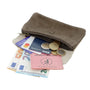 Made in Italy Porte-monnaie cartes femme irisé suède taupe foncé