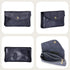 Made in Italy Porte-monnaie cuir daim irisé femme bleu marine