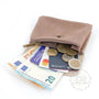 Vue 4 du Porte-monnaie cartes cuir suède irisé 043 vieux rose par Made in Italy.