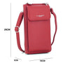 Vue 2 du Pochette téléphone bandoulière femme rouge foncé en cuir synthétique par Flora & co.
