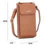 Vue 2 du Pochette téléphone bandoulière femme camel en cuir synthétique par Flora & co.